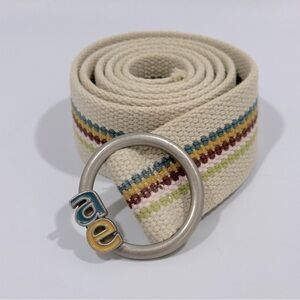 American Eagle Vintage Y2K Multicolor Striped Cotton Canvas Cloth Belt Medium